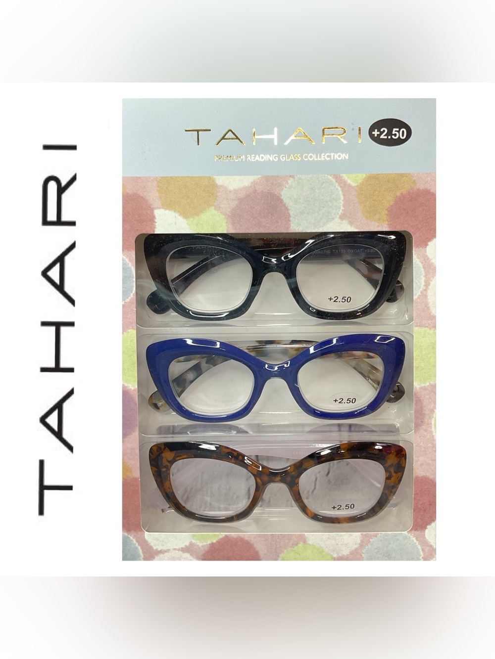 🌟🌟 Tahari Reading Glasses Set — Black, Blue, Tortoiseshell